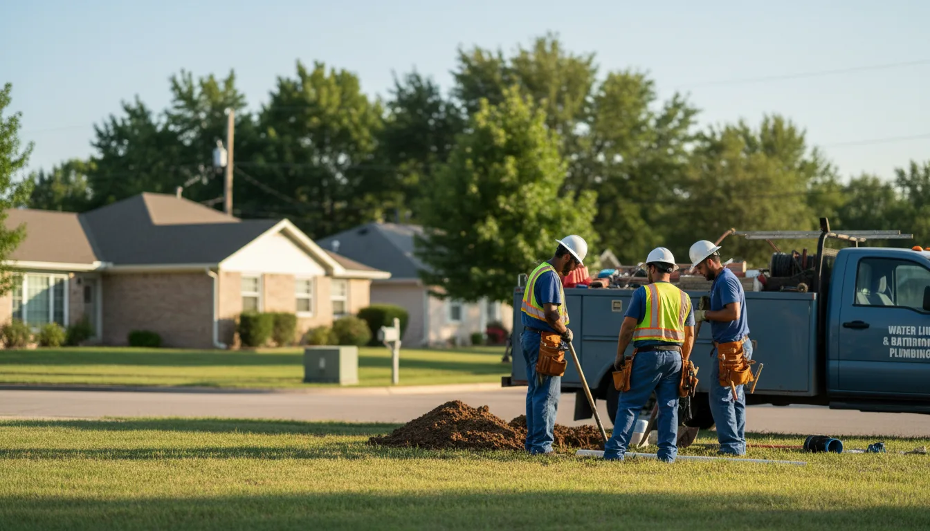 Residential water line and bathroom plumbing service in Gate, OK